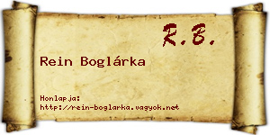 Rein Boglárka névjegykártya